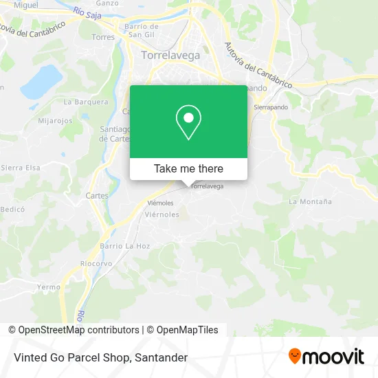 Vinted Go Parcel Shop map