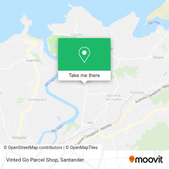 Vinted Go Parcel Shop map