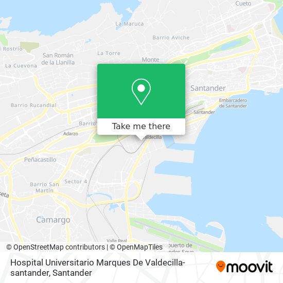mapa Hospital Universitario Marques De Valdecilla-santander