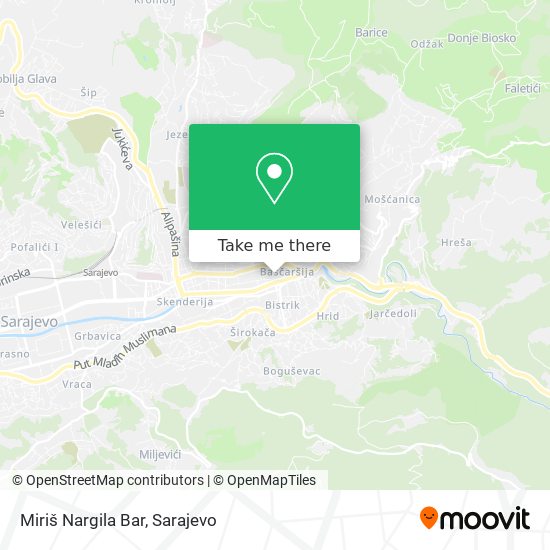 Miriš Nargila Bar map