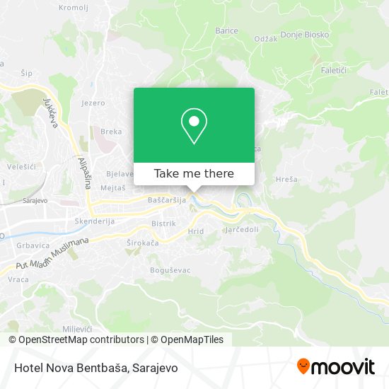 Hotel Nova Bentbaša map