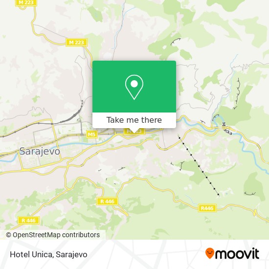 Hotel Unica mapa