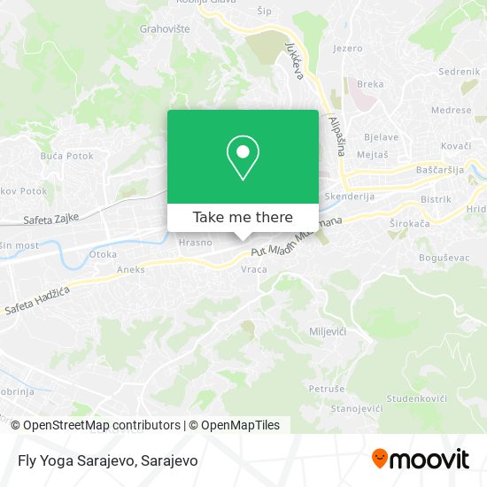 Fly Yoga Sarajevo map