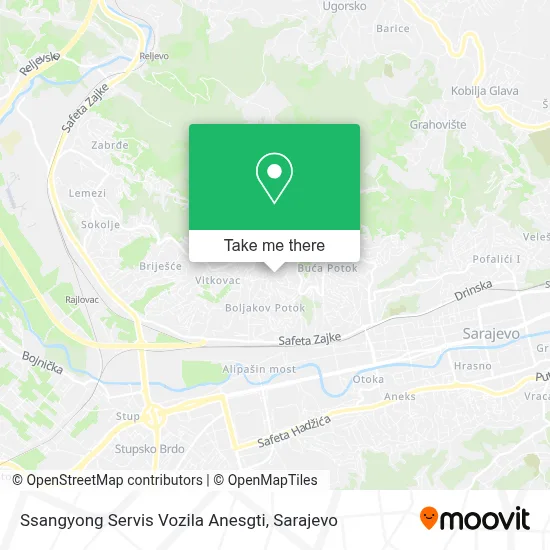 Ssangyong Servis Vozila Anesgti map