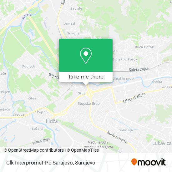 Clk Interpromet-Pc Sarajevo map