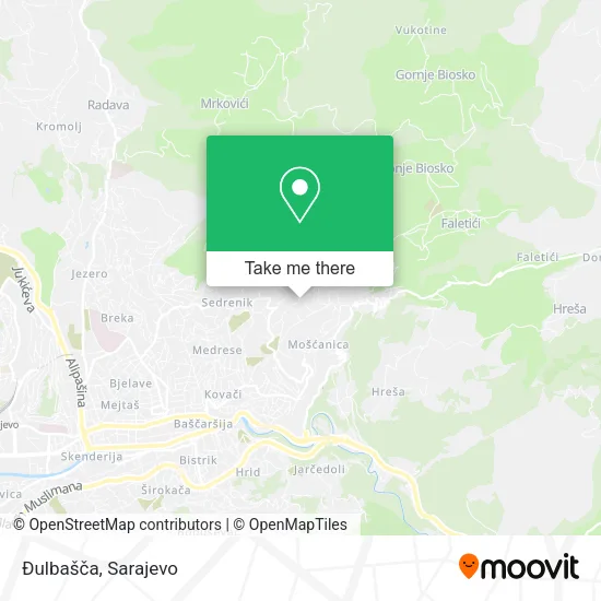 Đulbašča map