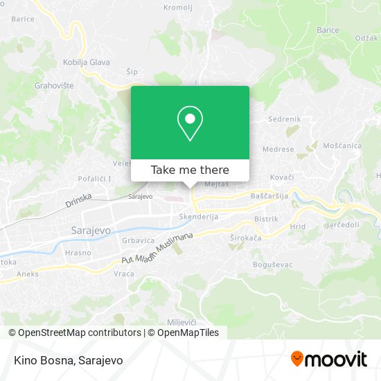 Kino Bosna mapa