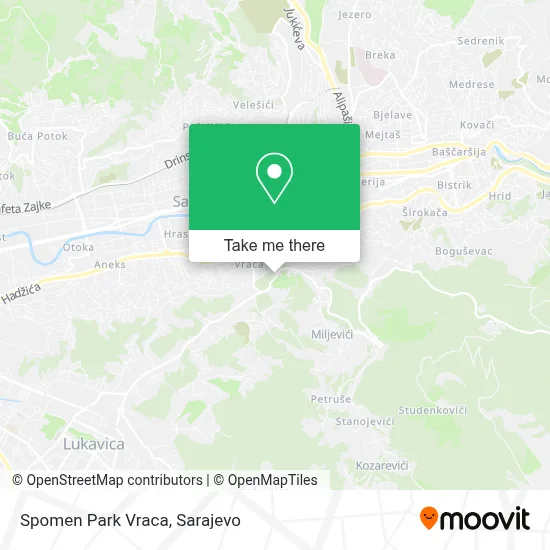 Spomen Park Vraca map