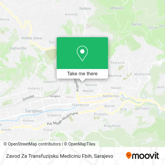 Zavod Za Transfuzijsku Medicinu Fbih map