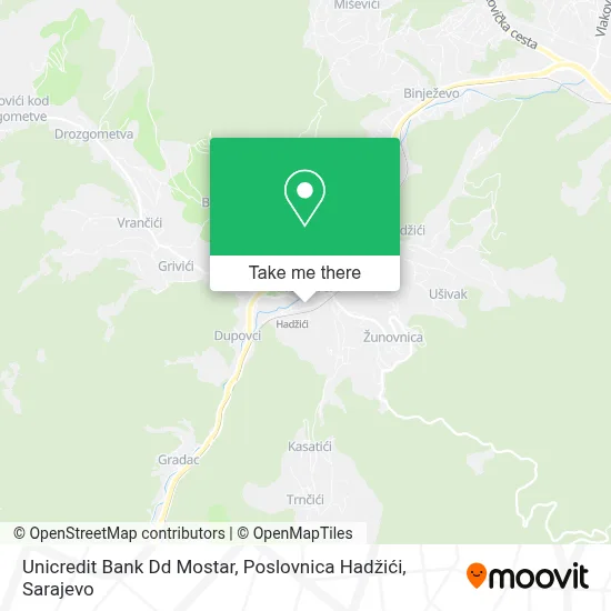 Unicredit Bank Dd Mostar, Poslovnica Hadžići map