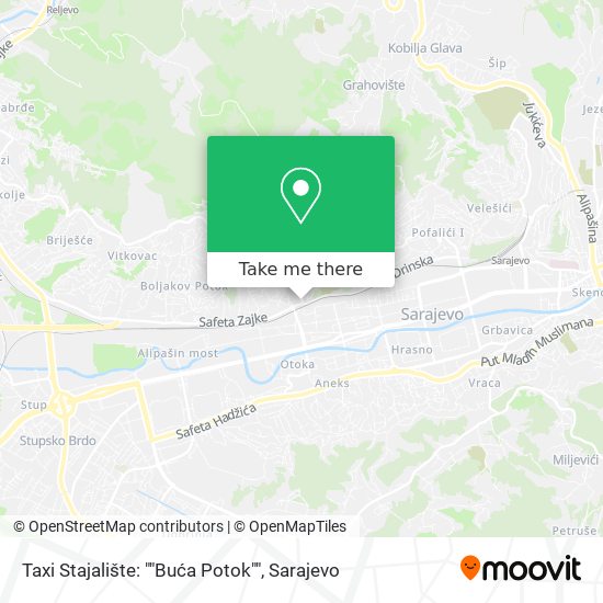Taxi Stajalište: ""Buća Potok"" map
