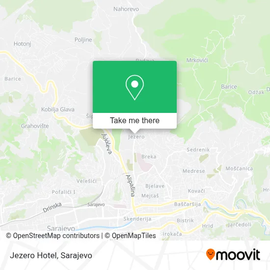 Hotel Jezero map
