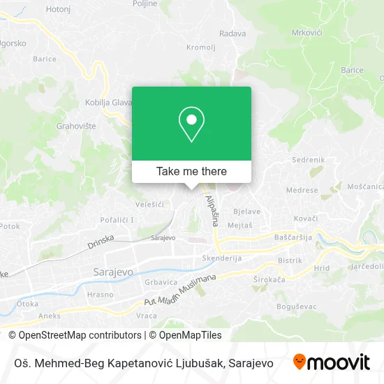 Oš. Mehmed-Beg Kapetanović Ljubušak map