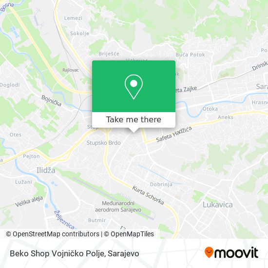 Beko Shop Vojničko Polje map