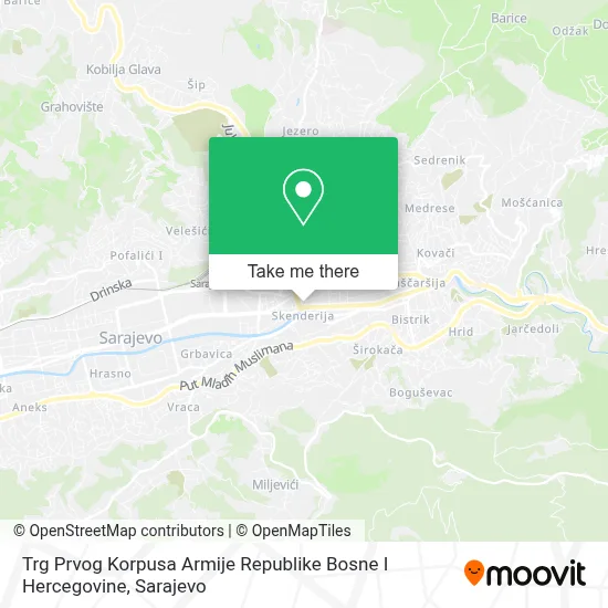 Trg Prvog Korpusa Armije Republike Bosne I Hercegovine map