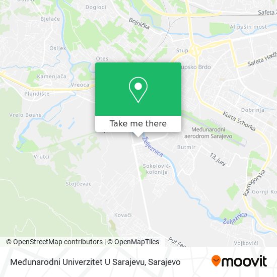 Međunarodni Univerzitet U Sarajevu mapa