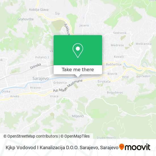 Kjkp Vodovod I Kanalizacija D.O.O. Sarajevo mapa