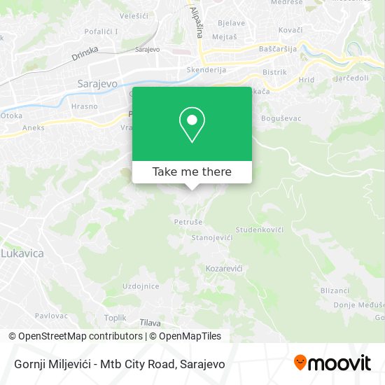 Gornji Miljevići - Mtb City Road map