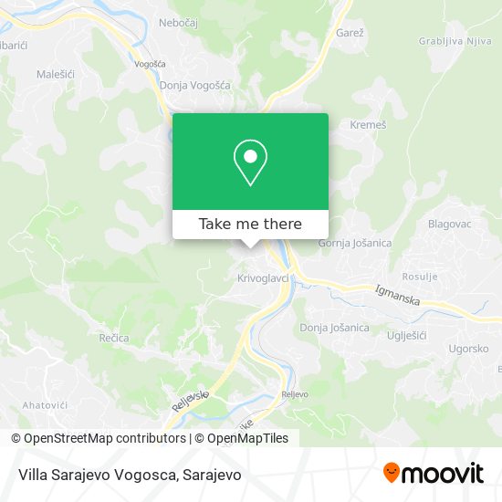 Villa Sarajevo Vogosca map