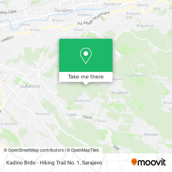 Kadino Brdo - Hiking Trail No. 1 map