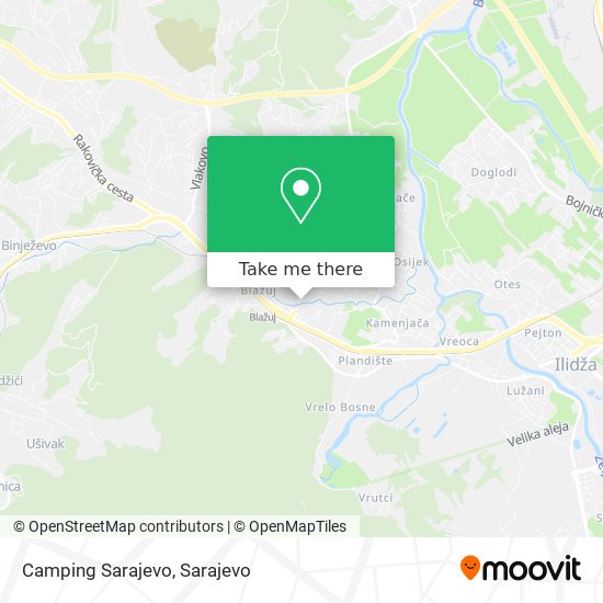 Camping Sarajevo map