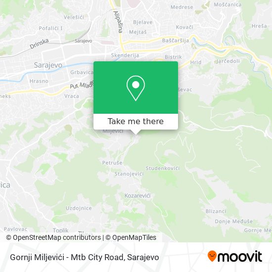 Karta Gornji Miljevići - Mtb City Road