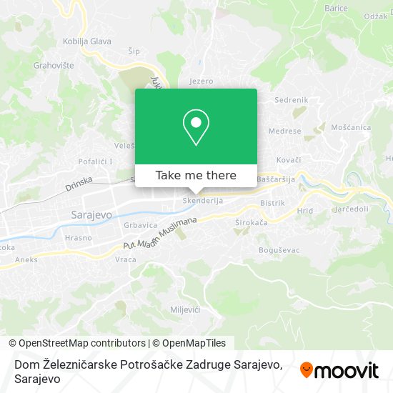 Dom Železničarske Potrošačke Zadruge Sarajevo map