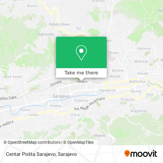 Karta Centar Pošta Sarajevo