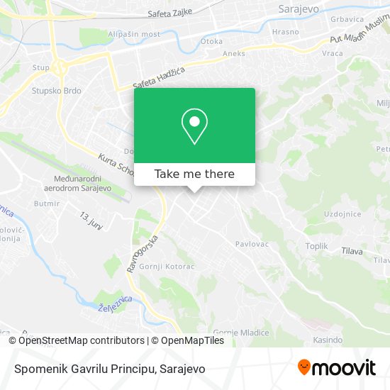 Spomenik Gavrilu Principu map