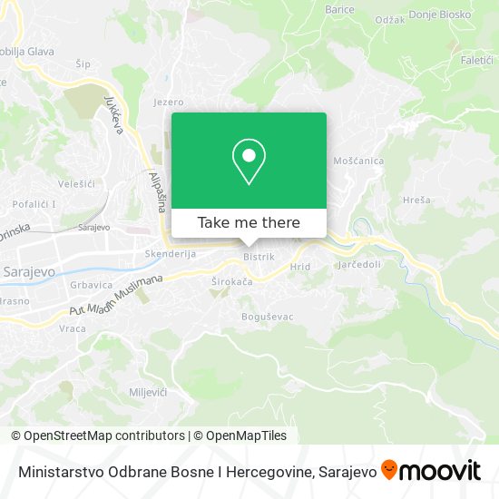 Ministarstvo Odbrane Bosne I Hercegovine map