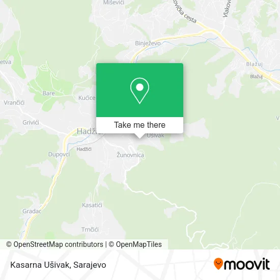 Kasarna Ušivak map