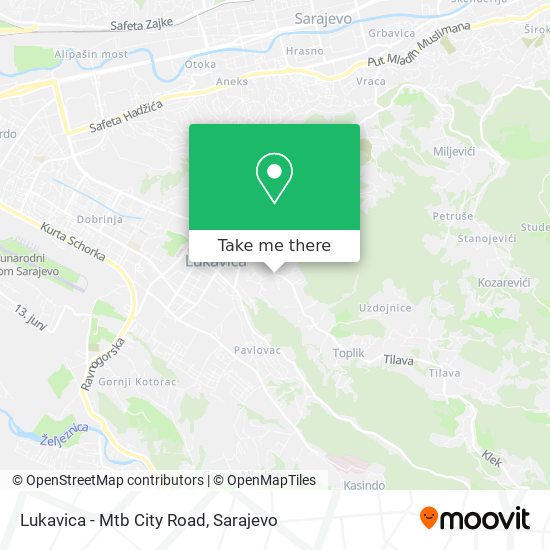 Lukavica - Mtb City Road map