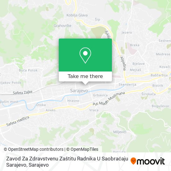 Zavod Za Zdravstvenu Zaštitu Radnika U Saobraćaju Sarajevo map