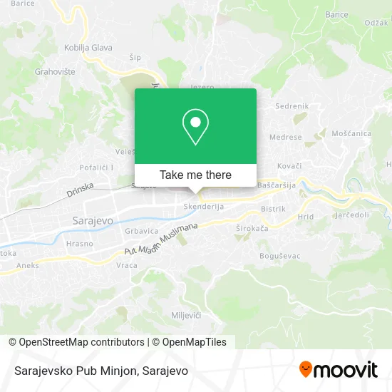 Sarajevsko Pub Minjon map
