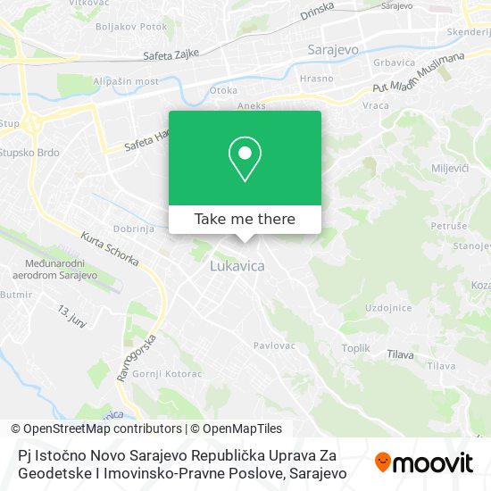 Pj Istočno Novo Sarajevo Republička Uprava Za Geodetske I Imovinsko-Pravne Poslove mapa