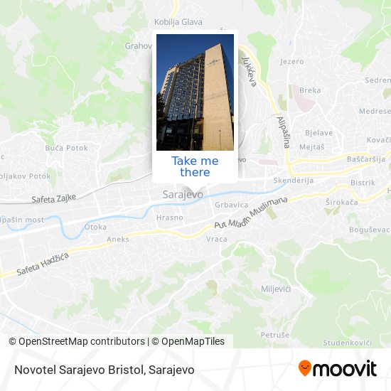 Novotel Sarajevo Bristol map