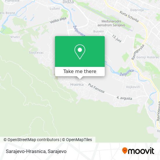 Sarajevo-Hrasnica map