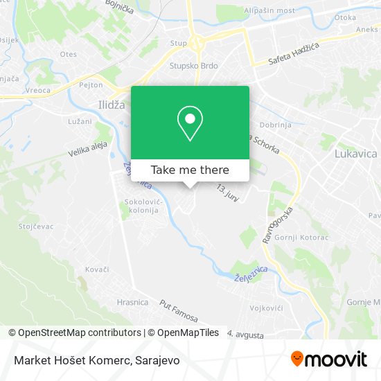 Market Hošet Komerc map
