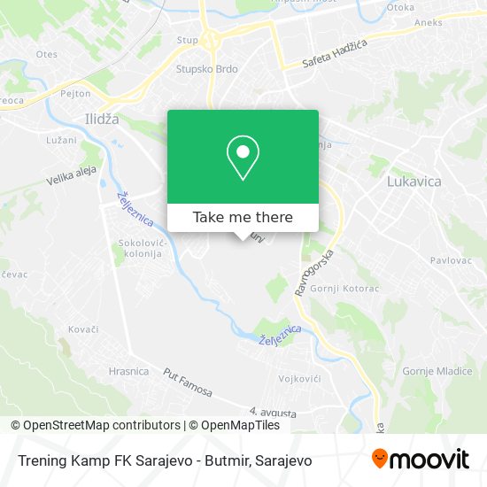 Trening Kamp FK Sarajevo - Butmir mapa