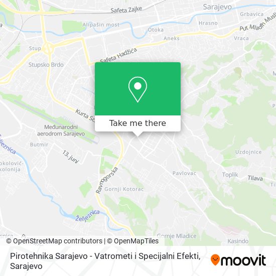 Pirotehnika Sarajevo - Vatrometi i Specijalni Efekti mapa