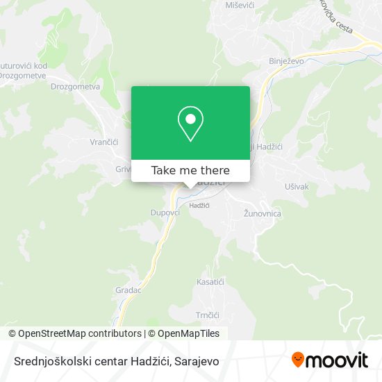 Srednjoškolski centar Hadžići mapa