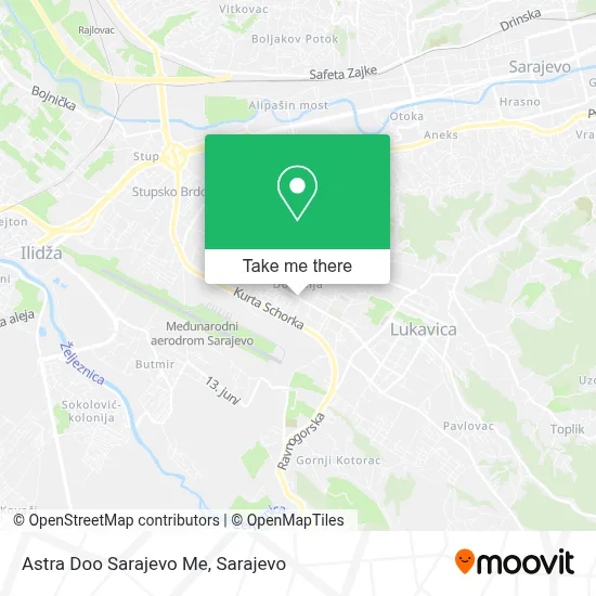 Astra Doo Sarajevo Me mapa