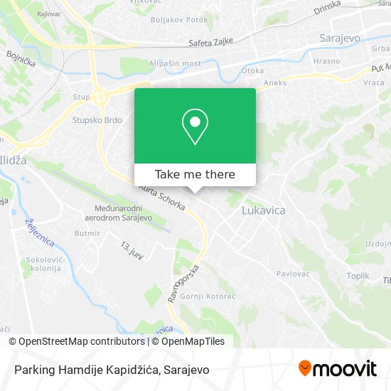Parking Hamdije Kapidžića mapa