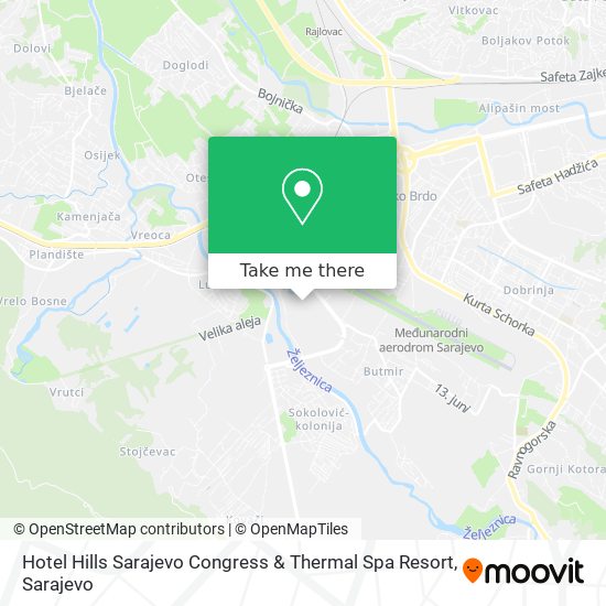 Hotel Hills Sarajevo Congress & Thermal Spa Resort mapa