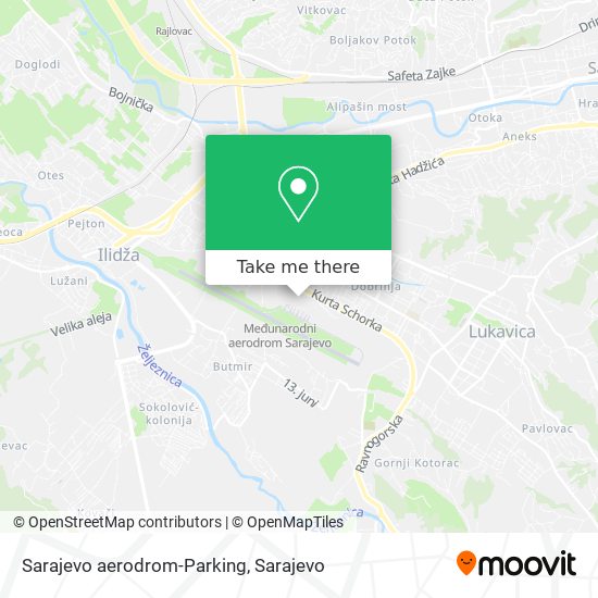 Sarajevo aerodrom-Parking mapa