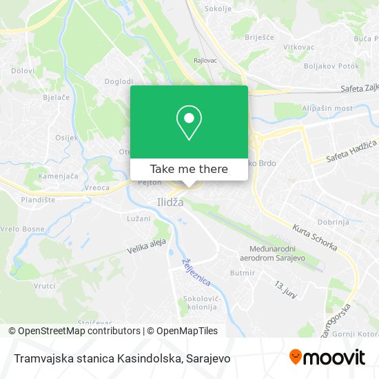 Karta Tramvajska stanica Kasindolska