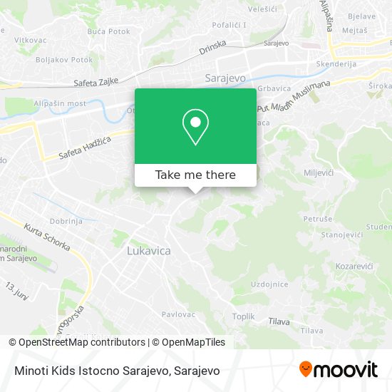 Minoti Kids Istocno Sarajevo map