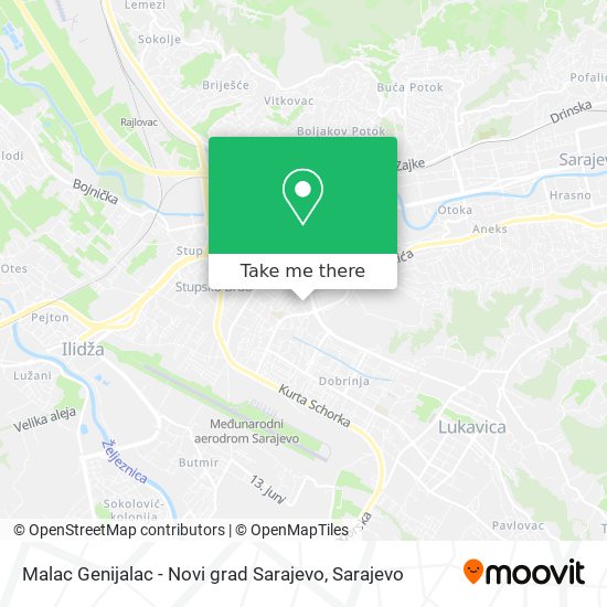 Malac Genijalac - Novi grad Sarajevo mapa