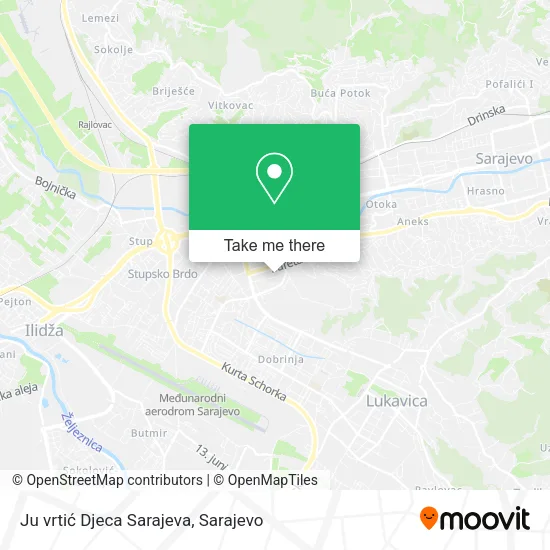 Ju vrtić Djeca Sarajeva map