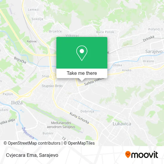 Cvjecara Ema map